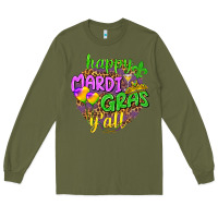 Army Green Love Mardi Gras Y'all Long Sleeve Tee - HowdyJamesFarm