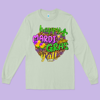 Love Mardi Gras Y'all Long Sleeve Tee Designed By Howdyjamesfarm