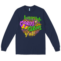 Navy Love Mardi Gras Y'all Long Sleeve Tee - HowdyJamesFarm