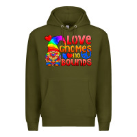 Army Green Love Gnomes No Bounds Premium Hoodie - BundleAndBundleShop