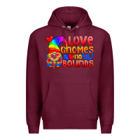 Burgundy Love Gnomes No Bounds Premium Hoodie - BundleAndBundleShop