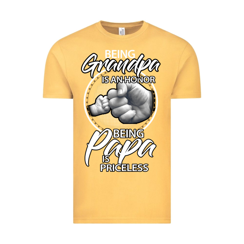 Being Grandpa Is An Honor Being Papa Is Priceless, Gift Dad Vintage Tee by longCreatives | Teevron