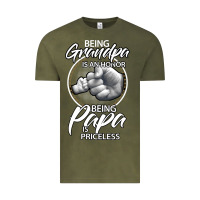 Vintage Olive being grandpa is an honor being papa is priceless, gift dad Vintage Tee - longCreatives