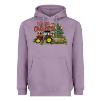 Lavender merry Christmas tractor tree Heavyweight Hoodie - CowhideDigitalArt