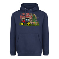 Navy merry Christmas tractor tree Heavyweight Hoodie - CowhideDigitalArt