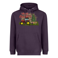 Plum merry Christmas tractor tree Heavyweight Hoodie - CowhideDigitalArt