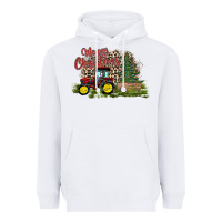 White merry Christmas tractor tree Heavyweight Hoodie - CowhideDigitalArt