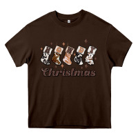 Chocolate Brown howdy christmas Heavy Core Tee - MaliasSmallBusiness