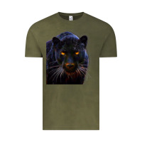 Vintage Olive Black Panther, Big Cat T Vintage Tee - longCreatives
