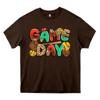 Chocolate Brown game day softball Heavy Core Tee - JahusDesignShop
