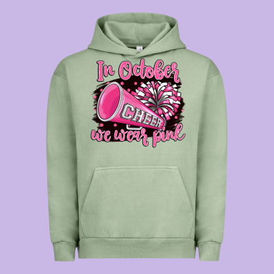 In October We Wear Pink Cheer Urban Hoodie Designed By Barkaloodesign