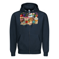 Navy Teacher Coffee Cups Zipper Hoodie - FaDigitalArtStudio