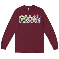 Burgundy retro smiley faces Long Sleeve Tee - TumblerDesignByShophia