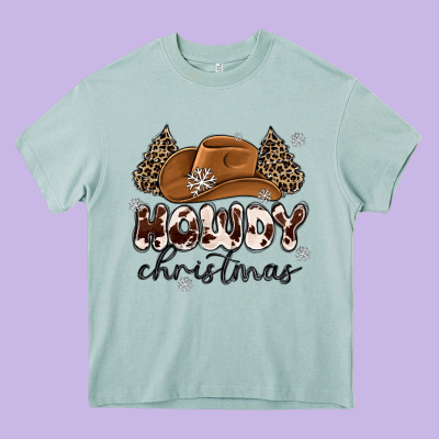 Howdy Christmas Heavy Core Tee Designed By Maliassmallbusiness