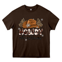Chocolate Brown howdy christmas Heavy Core Tee - MaliasSmallBusiness