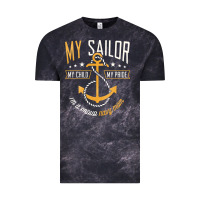 Cloud Black Proud Navy Mother for Moms of Sailors Proud Mom Navy Family Vintage Tee - longCreatives