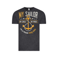 Vintage Black Proud Navy Mother for Moms of Sailors Proud Mom Navy Family Vintage Tee - longCreatives