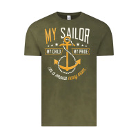Vintage Olive Proud Navy Mother for Moms of Sailors Proud Mom Navy Family Vintage Tee - longCreatives