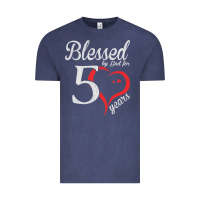 Vintage Denim Vintage 50th Birthday Blessed By God For 50 Years Birthday Vintage Tee - longCreatives