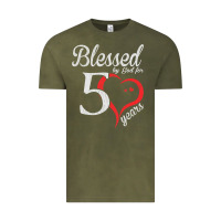 Vintage Olive Vintage 50th Birthday Blessed By God For 50 Years Birthday Vintage Tee - longCreatives