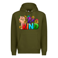 Army Green Be Kind LGBTQ+ Premium Hoodie - BundleAndBundleShop