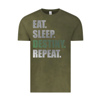 Vintage Olive Destiny  Eat Sleep Destiny Repeat Short Sleeve Vintage Tee - longCreatives