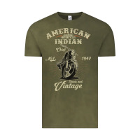 Vintage Olive Vintage American Motorcycle Indian for Old Biker Gifts Vintage Tee - longCreatives