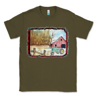 Army Green Christmas Barn Tractor Snow Classic Tee - Bettercallsaul
