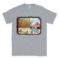 Heather Grey Christmas Barn Tractor Snow Classic Tee - Bettercallsaul
