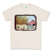 Natural Christmas Barn Tractor Snow Classic Tee - Bettercallsaul