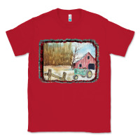 Red Christmas Barn Tractor Snow Classic Tee - Bettercallsaul