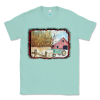 Seafoam Christmas Barn Tractor Snow Classic Tee - Bettercallsaul
