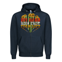 Navy hit hard run fast turn left Zipper Hoodie - BundleAndBundleShop