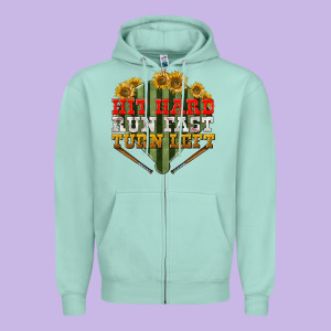 Hit Hard Run Fast Turn Left Zipper Hoodie Designed By Bundleandbundleshop