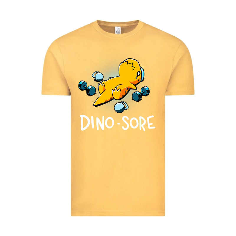 Dino Sore Funny Dinosaur Workout Gym Fitness Lifting Vintage Tee by longCreatives | Teevron