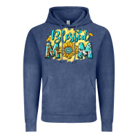 Vintage Denim Blessed Mom with Sunflowers Vintage Hoodie - texasbilliewilder