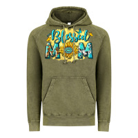 Vintage Olive Blessed Mom with Sunflowers Vintage Hoodie - texasbilliewilder