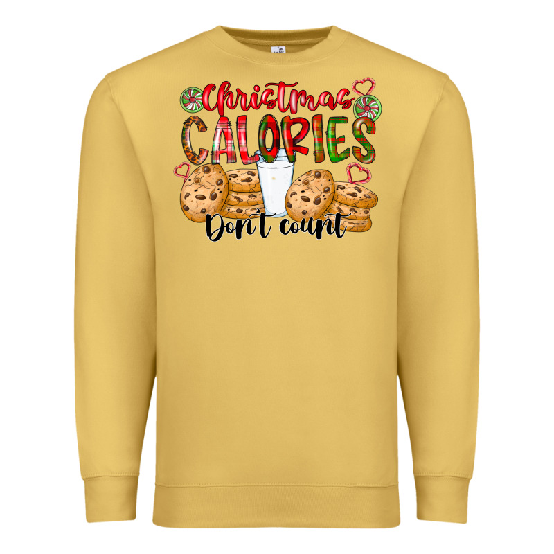 Christmas Calories Dont Count Premium Sweatshirt by CowhideDigitalArt | Teevron