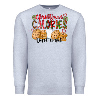 Heather Grey christmas calories dont count Premium Sweatshirt - CowhideDigitalArt