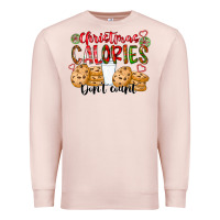 Pale Pink christmas calories dont count Premium Sweatshirt - CowhideDigitalArt