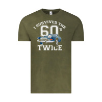 Vintage Olive I Survived The Sixties Twice Classic Birthday Vintage Tee - longCreatives