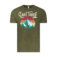 Vintage Olive Vintage Lake Tahoe Mountains Retro T Vintage Tee - longCreatives