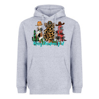 Heather Grey merry christmas y'all christmas trees Heavyweight Hoodie - CowhideDigitalArt