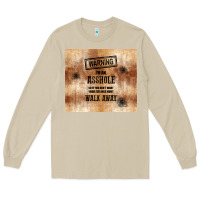 Mushroom warning i'm an asshole with rusty background Long Sleeve Tee - TumblerDesignByShophia