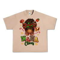Burro Nana Claus Afro Messy Bun Urban Heavy Tee - texasbilliewilder