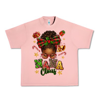 Salmon Nana Claus Afro Messy Bun Urban Heavy Tee - texasbilliewilder