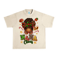 Sandshell Nana Claus Afro Messy Bun Urban Heavy Tee - texasbilliewilder