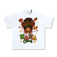 White Nana Claus Afro Messy Bun Urban Heavy Tee - texasbilliewilder