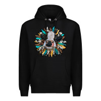 Black baby cow with sunflower Premium Hoodie - RanaPortraitStore