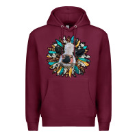 Burgundy baby cow with sunflower Premium Hoodie - RanaPortraitStore